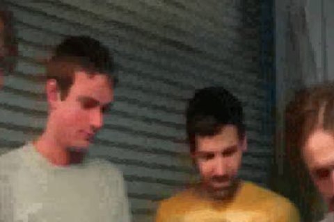 Nerdy twink sucks Four cocks