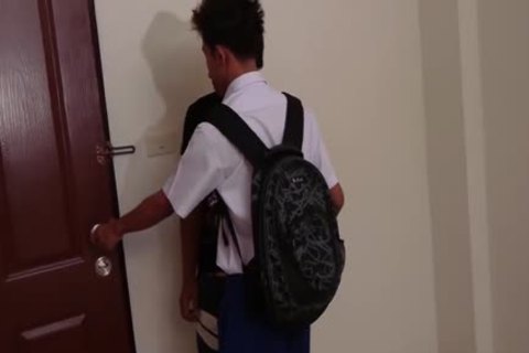 Wet wild asian twink boy watersport