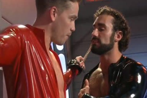 sadomasochism Poor twink In Shiny Catsuit tied And banged