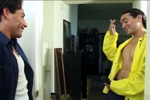 Two sleazy Latin guys receive Oiled Up For A admirable plow