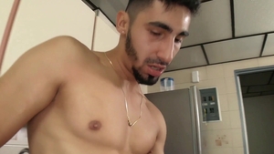 Iomacho: Latino Julian feet fetish in the kitchen